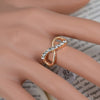 Golden Fashion Jewelry 8 infinity with crystal rings