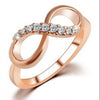 Alloy Rose Gold Plated Fine Jewelry Zircon Ring For Women