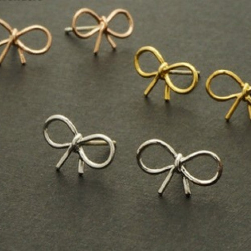 Uniuqe Tiny Knot Ribbon Pendientes Fine Jewelry For Women