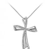 18K White Gold Filled Crystal Christ Cross Pendants Necklaces